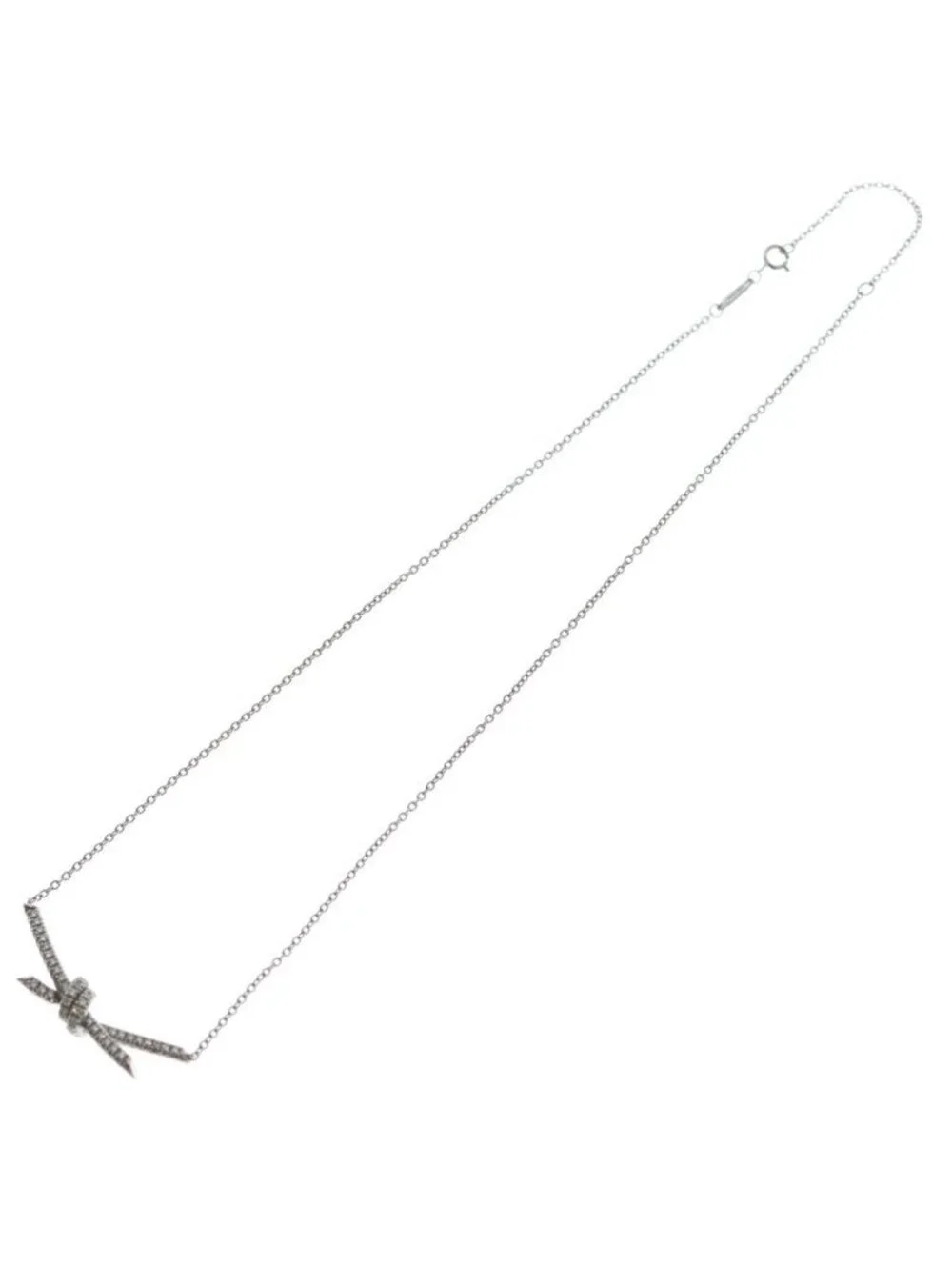 Tiffany & Co Knot Full Diamond 18k White Gold Necklace